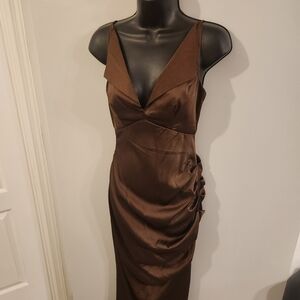 Chic Backless Brown Dress